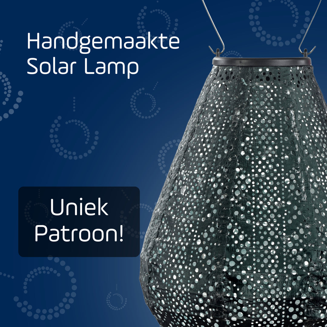 Lumiz Solar Lampion - Tulip 20cm Lace (Groen)