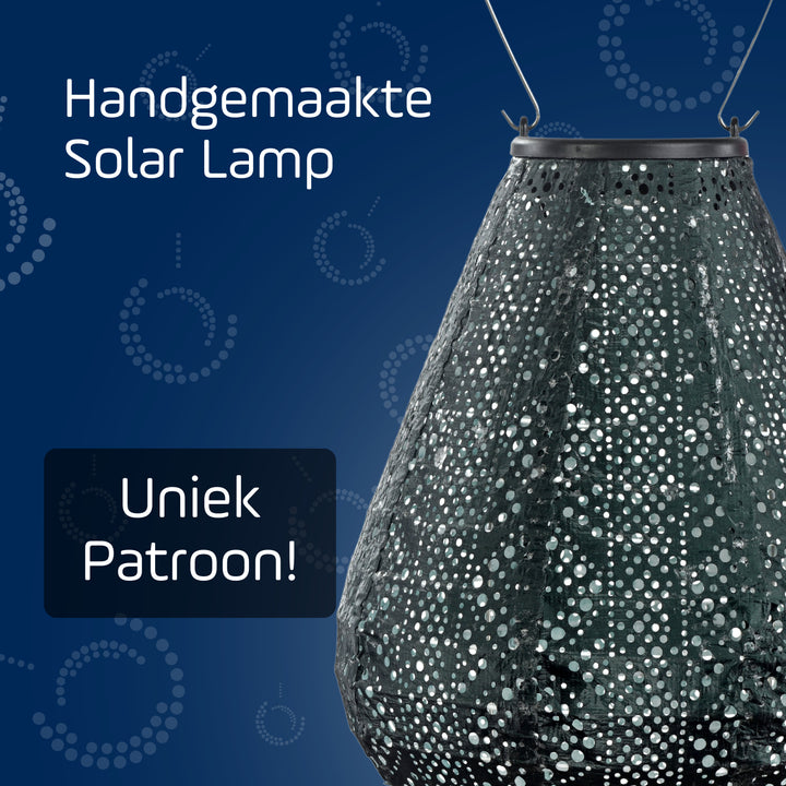 Lumiz Solar Lampion - Tulip 20cm Lace (Groen)