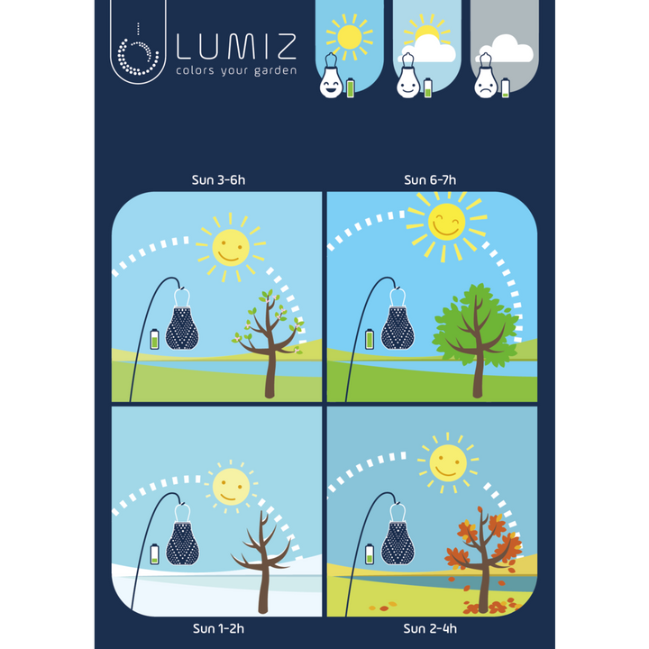 Lumiz Solar Lampion - Ovaal 40cm Ikat (Goud)