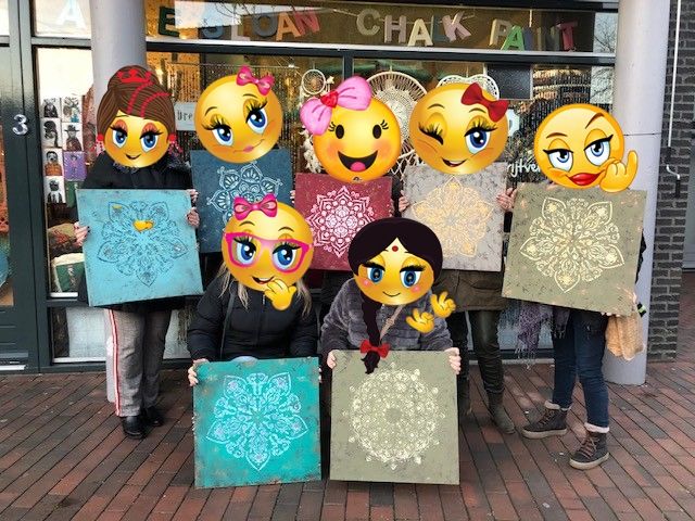 VRIENDINNEN WORKSHOPS -Bohemian mandala wandbord