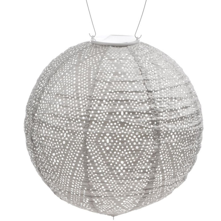 Lumiz Solar Lampion - Round 30cm Ikat (Licht taupe)