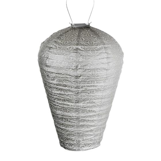 Lumiz Solar Lampion - Balloon XL Sashiko (Licht Taupe)