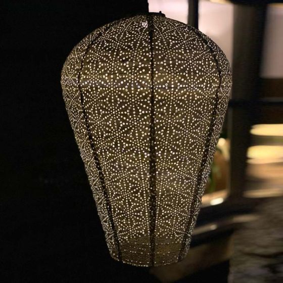 Lumiz Solar Lampion - Balloon XL Sashiko (Licht Taupe)
