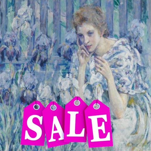 Woman With Irises - Mint by Michelle decoupage papier